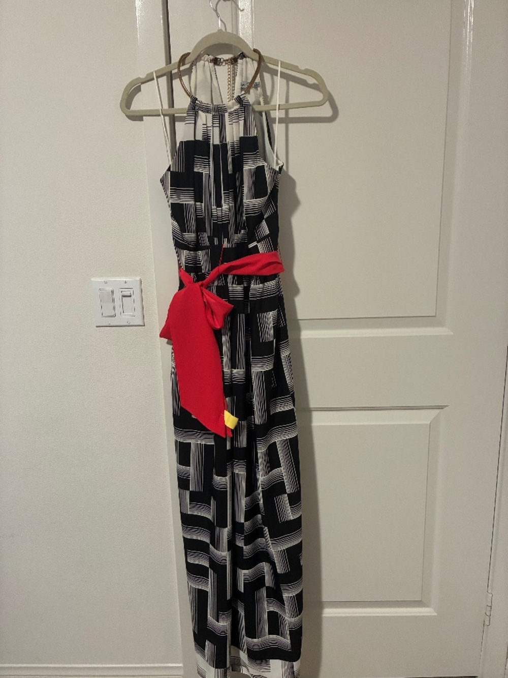 Eliza J black and white print dress